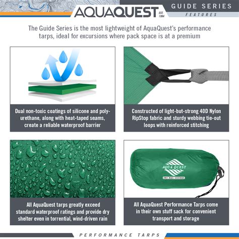 Guide Sil Tarp Xl 20 X 13 Ft Aqua Quest Waterproof