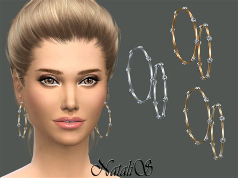 Sleek Bangles Earrings With Crystals By Natalis At Tsr Sims 4 Updates