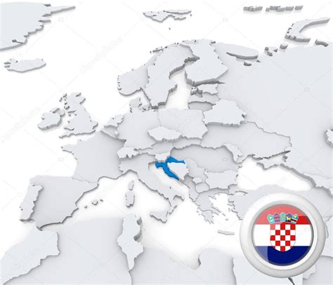 xř̩.ʋaː.ʦkaː), es una república democrática parlamentaria. Croácia no mapa da Europa — Fotografias de Stock ...