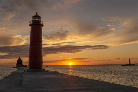 Grand Haven Pier Lighthouse Sunset A6000 With Sigma 30mm Sonyalpha