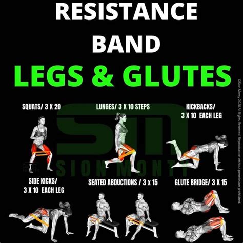 Legs Glutes Band Workout By Sionmonty Band Workout Resistance Band Exercises Leg