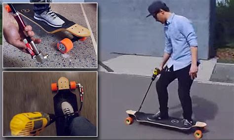 Electric skateboard for beginners project. DIY electric skateboard powered by a DRILL revealed ...