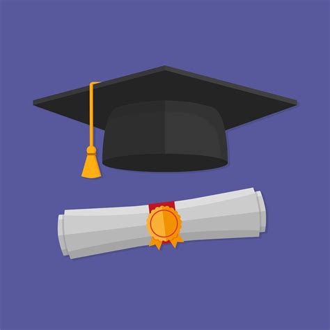 Graduation Cap And Rolled Diploma Custom Designed Illustrations