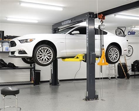 The base plate design used on this model allows this lift to be installed in low ceiling environments. 8 Photos 2 Post Car Lift Low Ceiling And View - Alqu Blog