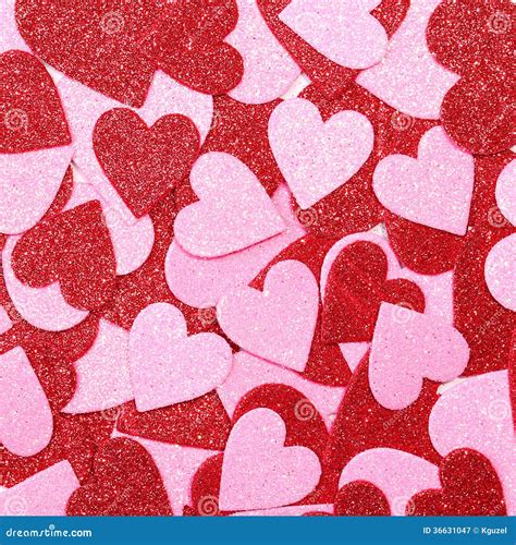 Glitter Red And Pink Hearts Background Valentines Day Royalty Free