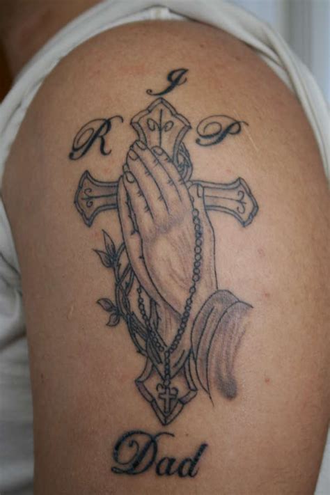 Praying Handscross Tattoo