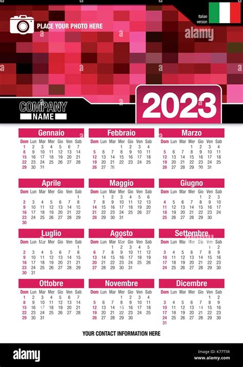 Calendario 2023 Vettoriali Immagini Vettoriali Stock Alamy