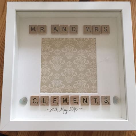 Photo frame gift box ideas. Wedding Gift Photo Frame Personalised Mr And Mrs Scrabble ...