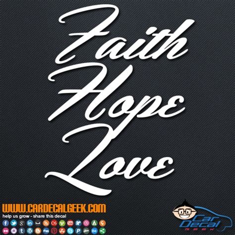 Faith Hope Love Car Vinyl Decal Sticker Graphic