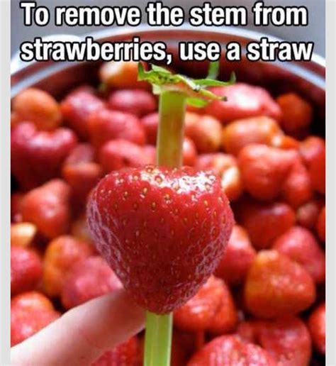 Easier Way To Eat A Strawberry Food Hacks Food Hulled Strawberries