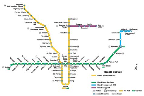 Toronto Subway System Info And Interactive Ttc Subway Map