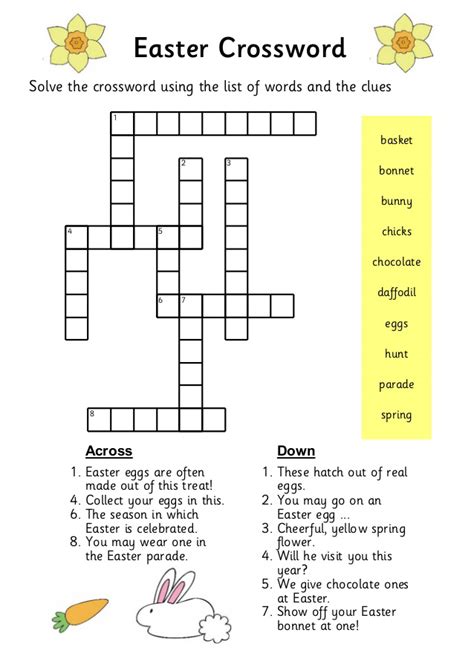 Printable Easter Crossword Puzzles