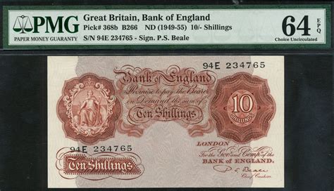 3141 Bank Of England Percival Spencer Beale 1949 1955 10 Shilling
