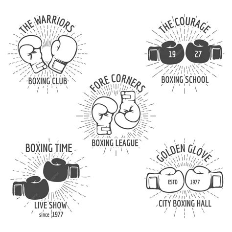 Free Vector Vintage Boxing Logo Set