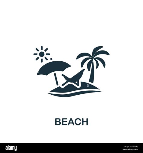 Beach Icon Monochrome Simple Summer Icon For Templates Web Design And