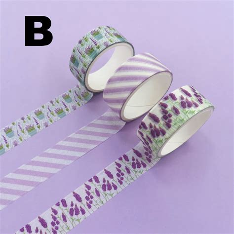 3pcsset Fragrance Washi Tape Set Purple Lavender Romantic Etsy