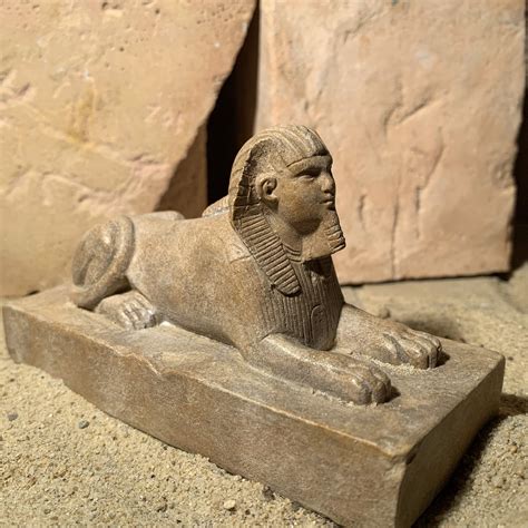 Egyptian Sphinx Statue And Amulet Replica Set Egyptian Sculpture And