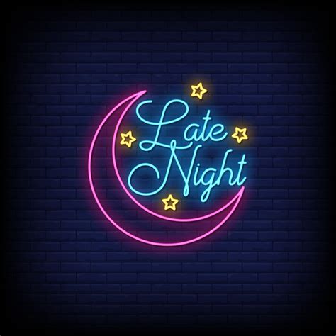 Late Night Neon Signs Style Text Vector 2424496 Vector Art At Vecteezy