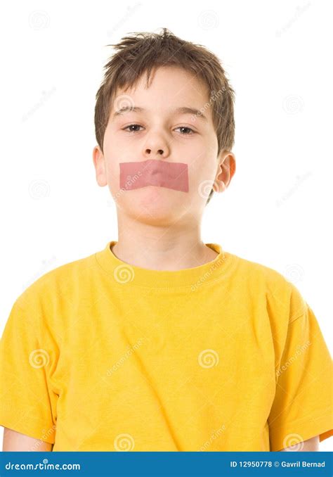 Shut Up Boy Stock Photo Image Of Covering Silence 12950778