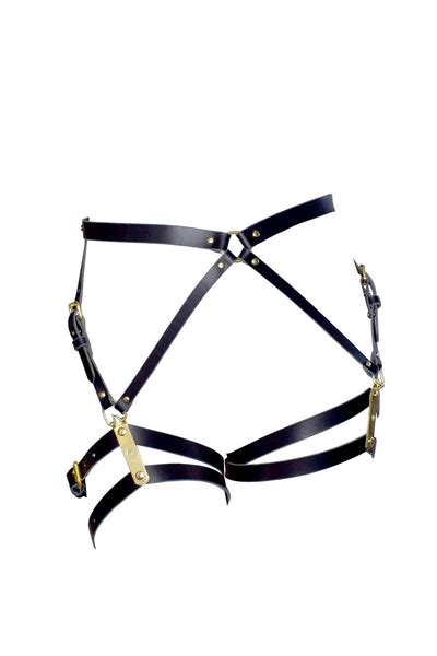 Nymph Leather Harness Bra • Sexy Kinky Bdsm Leather Darkest Fox