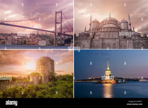 Istanbul Landmarks Collageturkey Stock Photo Alamy