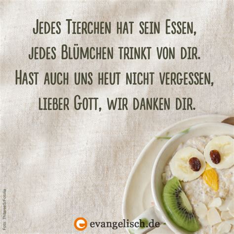 Jedes Tierchen hat sein Essen, | Tischgebet, Gebete für kinder