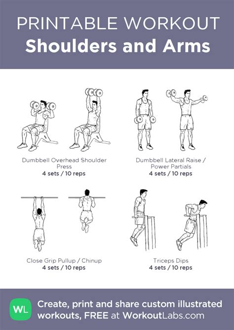 Shoulders And Arms Shoulder And Arm Workout Printable Workouts Basic Gym Workout