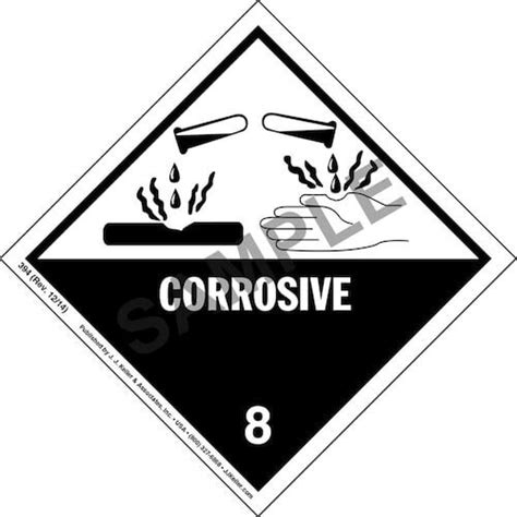 Class 8 Corrosive Labels