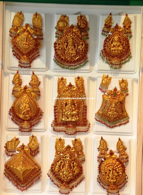 South Indian Traditional Gold Temple Jewellery Pendant Sets Latest