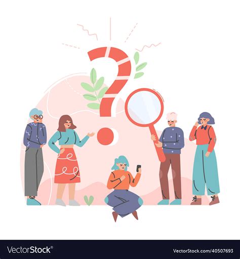 Puzzled People Character Asking Question Vector Image