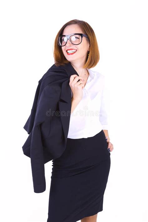 Businesswoman With Her Jacket Stock Photo Image Of Legs Blouse 62952860