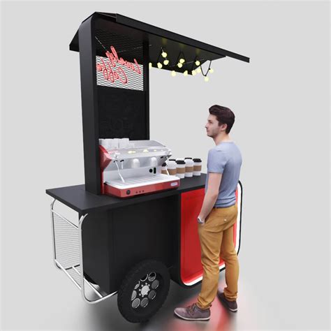 Hot Sale Mobile Coffee Cart Outdoor Food Trolley Design With Factory