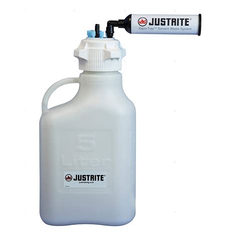 Justrite 12806 Vaportrap Carboy With Filter Kit 83mm 5l 7 Ports