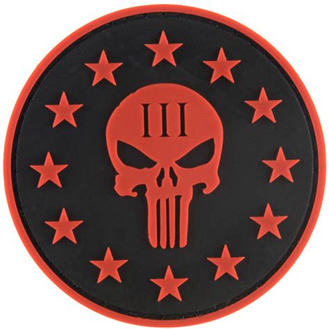 G Force Punisher Three Percenter Round Pvc Morale Patch Airsoft Megastore