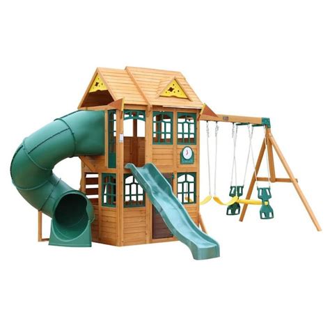 Kidkraft Charleston Lodge Wooden Swing Setplayset In The Wood Playsets