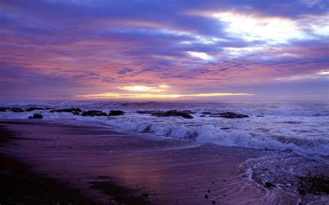 Coast Beach Rocks Sea Waves Sunset Wallpaper Nature And Landscape Wallpaper Better