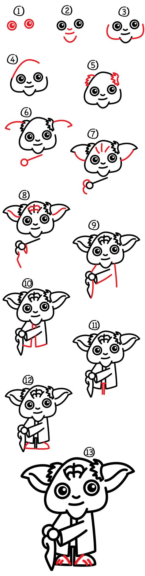 How To Draw Cartoon Yoda Art For Kids Hub