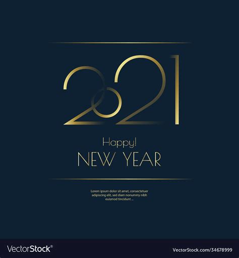 Happy New Year 2021 Greeting Card Design Template Vector Image