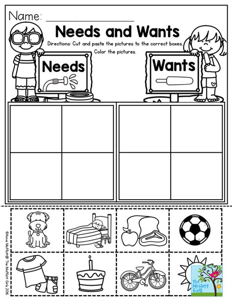 Wants And Needs Worksheet Pdf