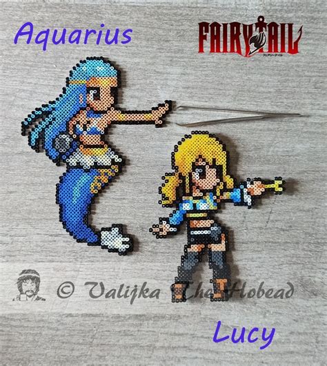 Lucy Et Aquarius De Fairy Tail En Pixel Art Lucy Heartfilia Hama Mini