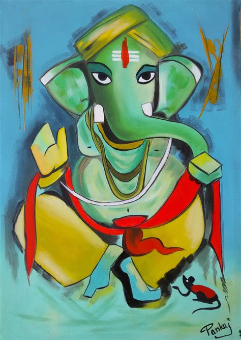 Abstract modern ganesha acrylic painting. Lord Ganesha | Lord ganesha paintings, Ganesh art ...