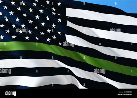 Anley Fly Breeze Green Line Usa Flag Support For Border Patrol Agents
