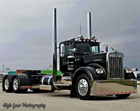 Oldie Black Daycab With Stacks Trucks Big Rig Trucks Big Trucks