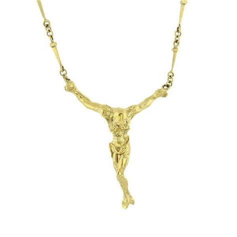 Salvador Dali Jesus Christ St John Cross 18k Gold Necklace Nov 15