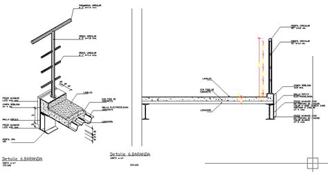 Balcony Railing Sectional Detail Dwg File Cadbull Arc