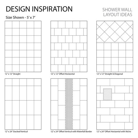 12 X 12 And 12 X 24 Shower Layout Inspiration Tile Layout Tile