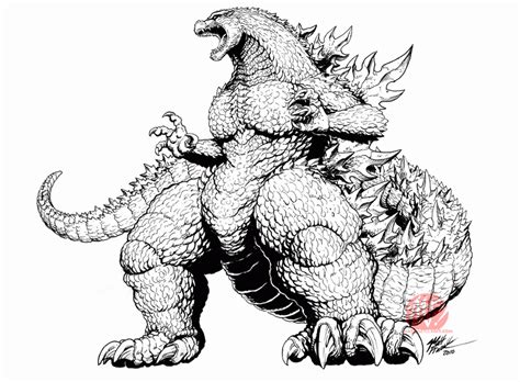 Godzilla vs kong coloring pages monsters. Godzilla Coloring - Coloring Pages For Kids And For Adults ...