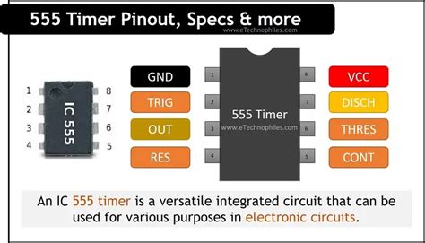 555 Timer Pinout Specs Operating Modes And Project Ideas