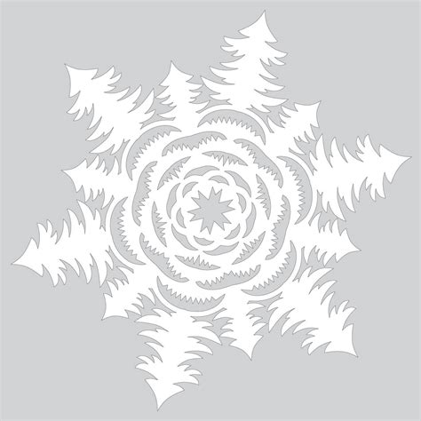 How To Make Paper Snowflake With Christmas Tree Forest Pattern To Cut