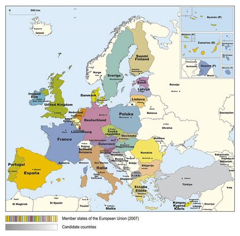 European Union On The Map Gambaran